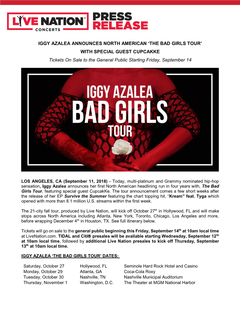 Iggy Azalea Announces North American 'The Bad Girls