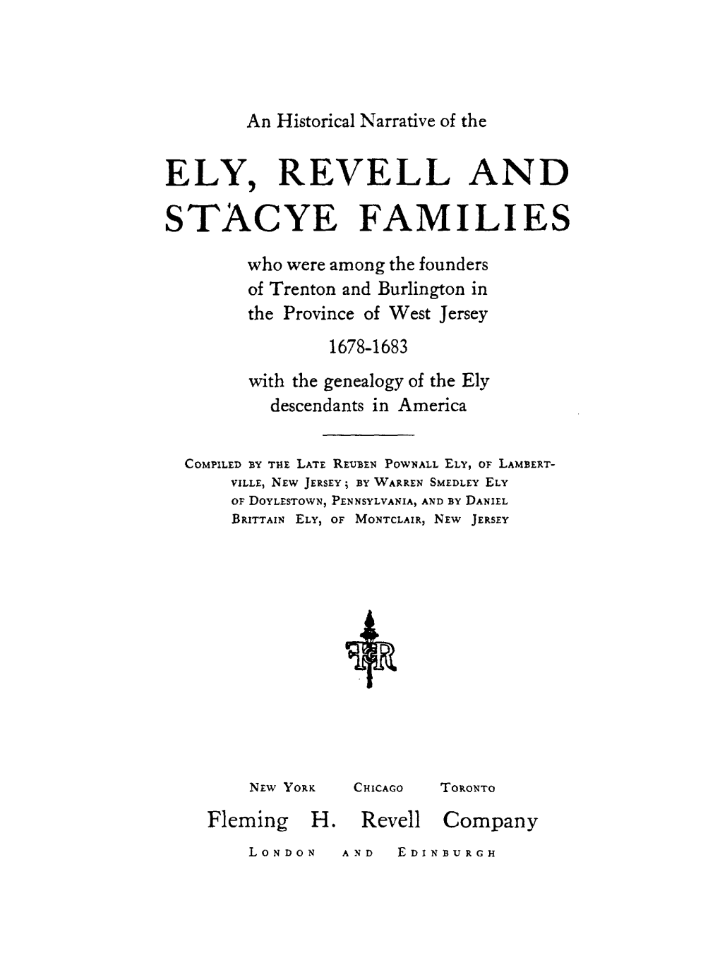 Ely, Revell and Stacye Families