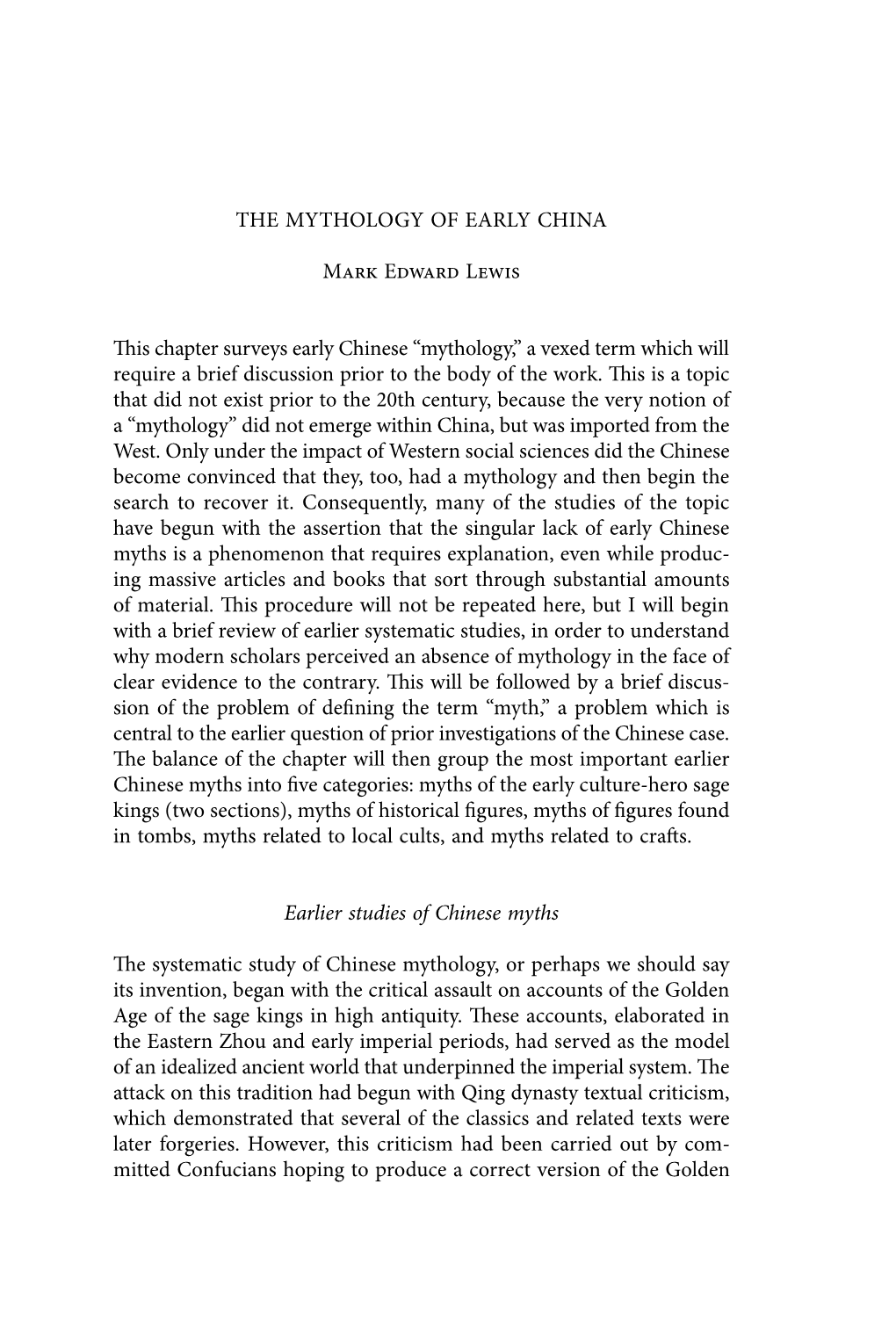 Mythology of Early China