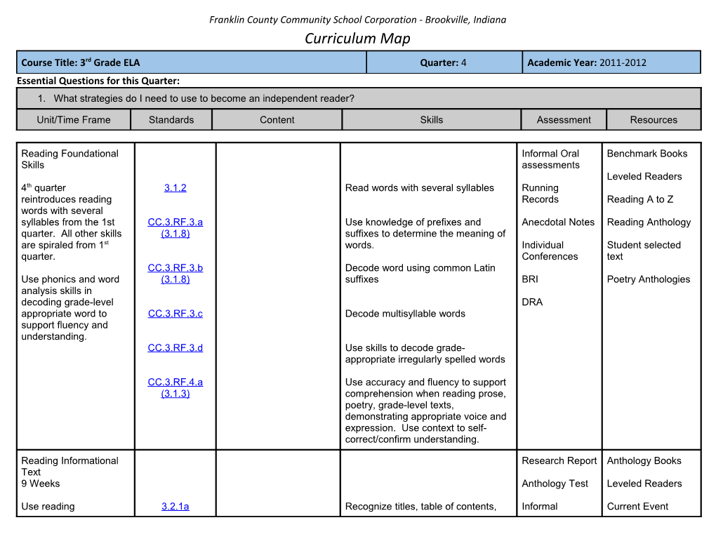 Franklin County Community School Corporation - Brookville, Indiana