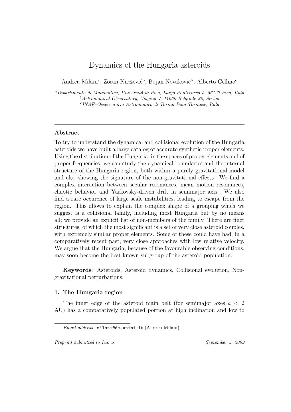 Dynamics of the Hungaria Asteroids