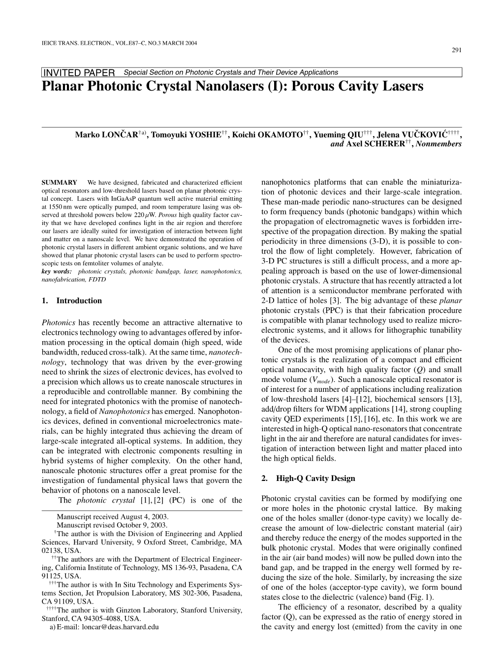 Planar Photonic Crystal Nanolasers (I): Porous Cavity Lasers