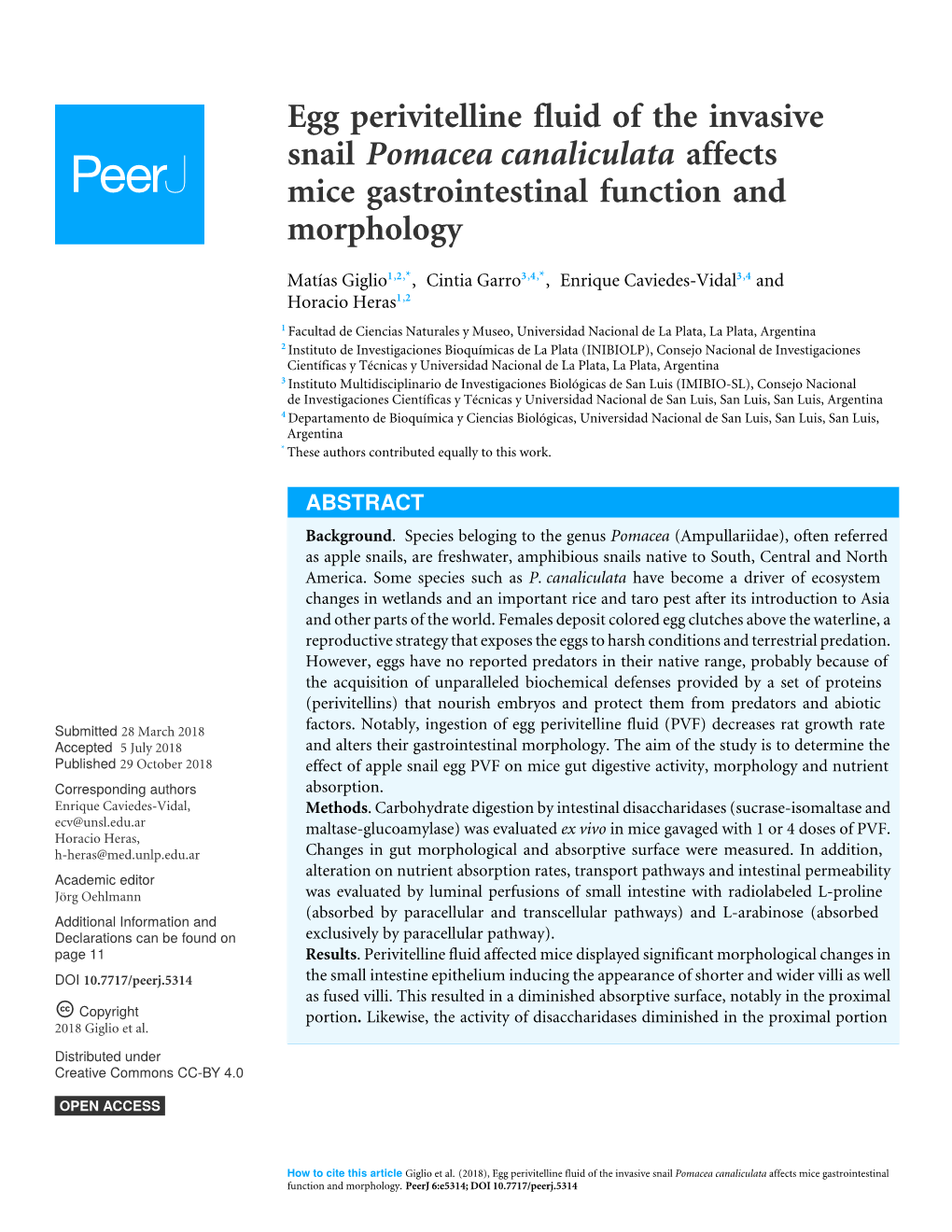 Egg Perivitelline Fluid of the Invasive Snail Pomacea Canaliculata Affects Mice Gastrointestinal Function and Morphology