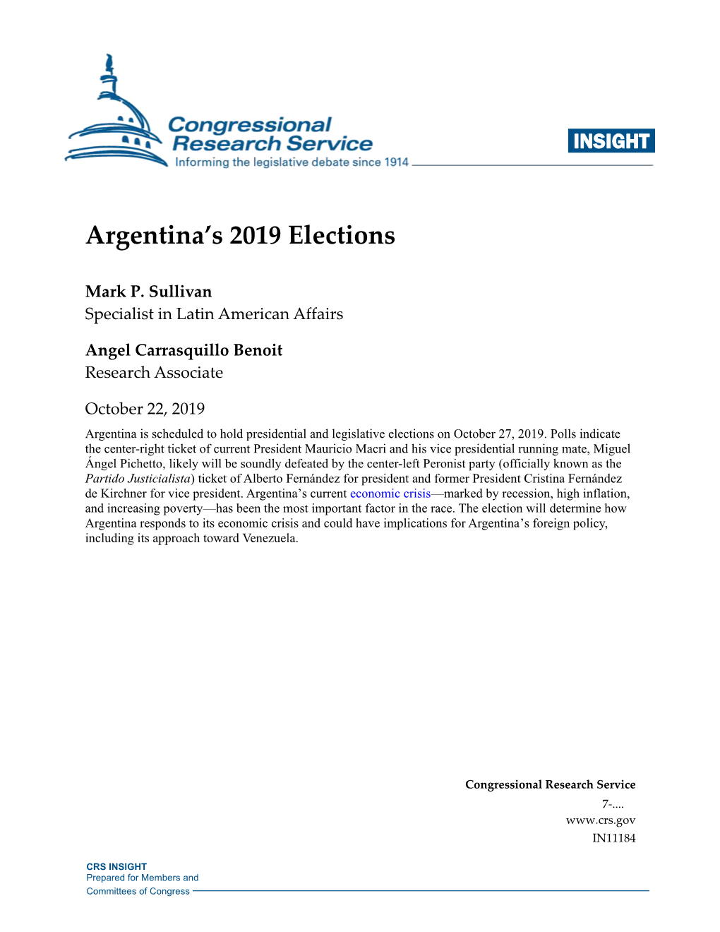 Argentina's 2019 Elections