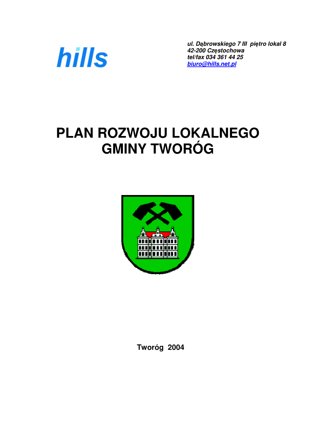 Plan Rozwoju Lokalnego Gminy Tworóg