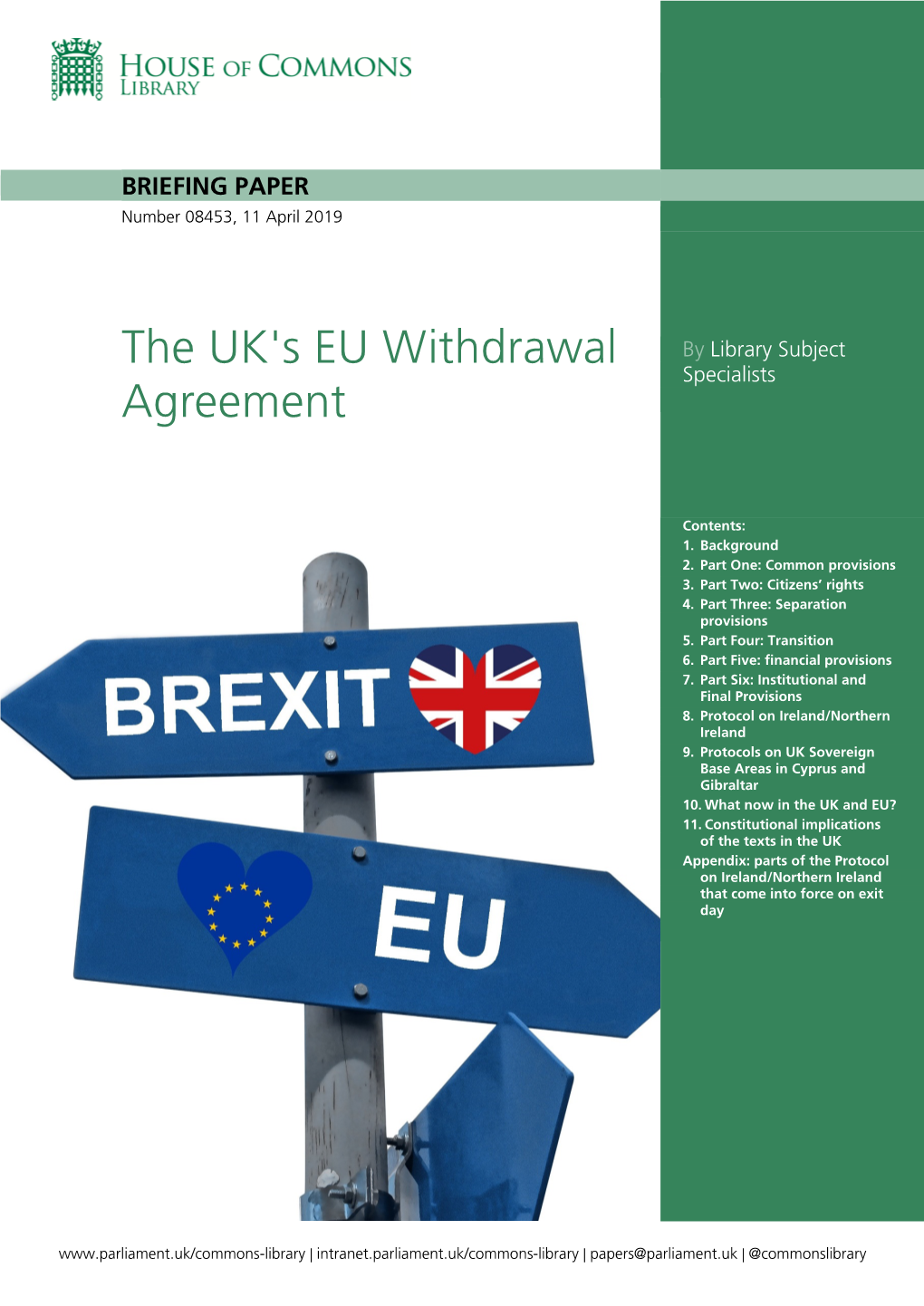 The UK's EU Withdrawal Agreement