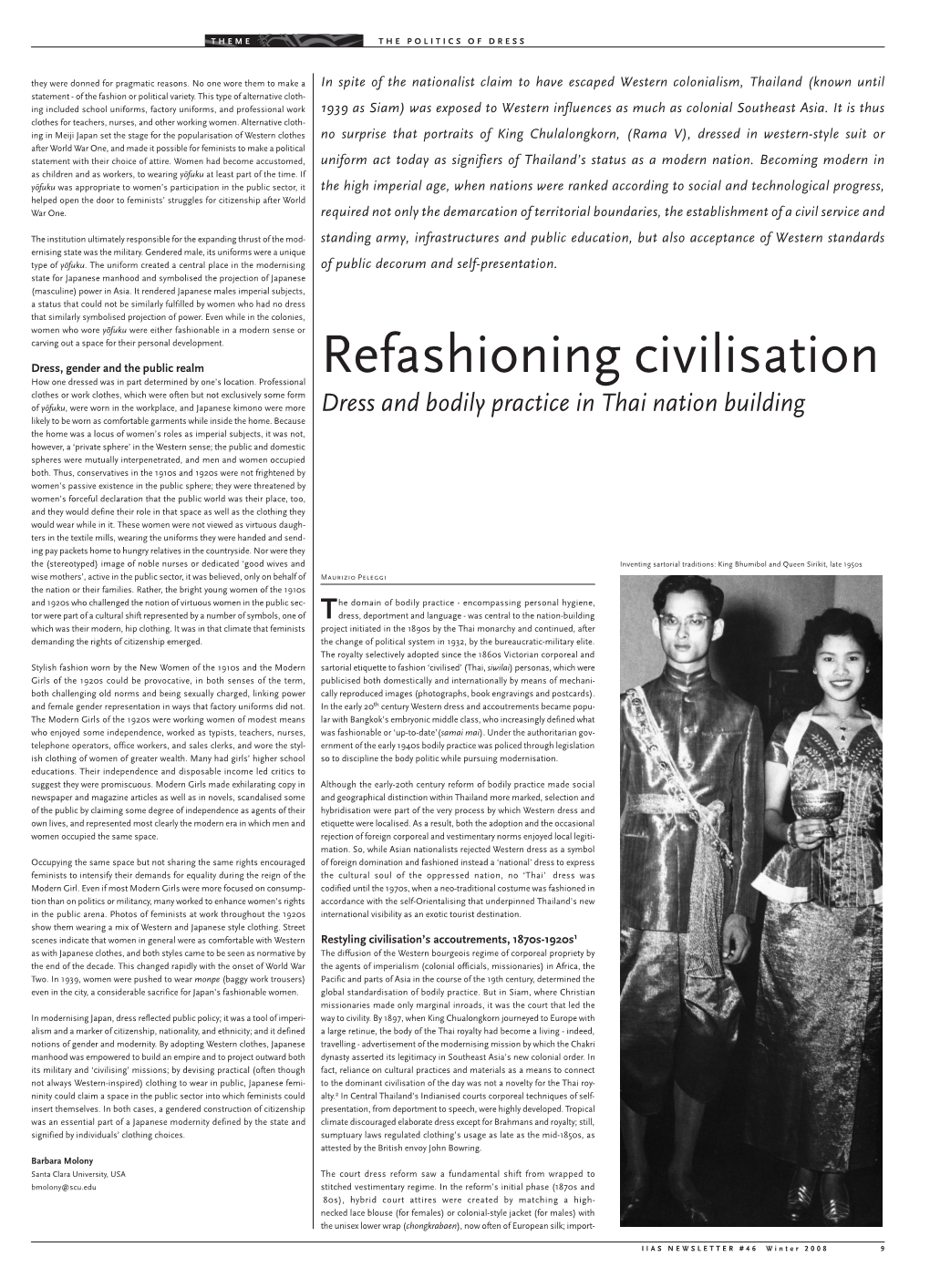 Refashioning Civilisation How One Dressed Was in Part Determined by One’S Location