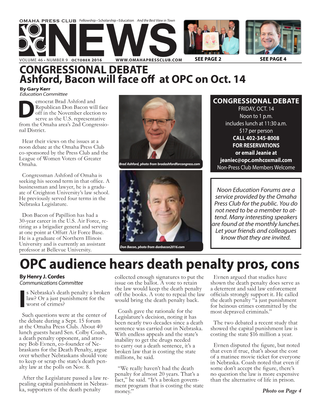OPC Audience Hears Death Penalty Pros, Cons by Henry J