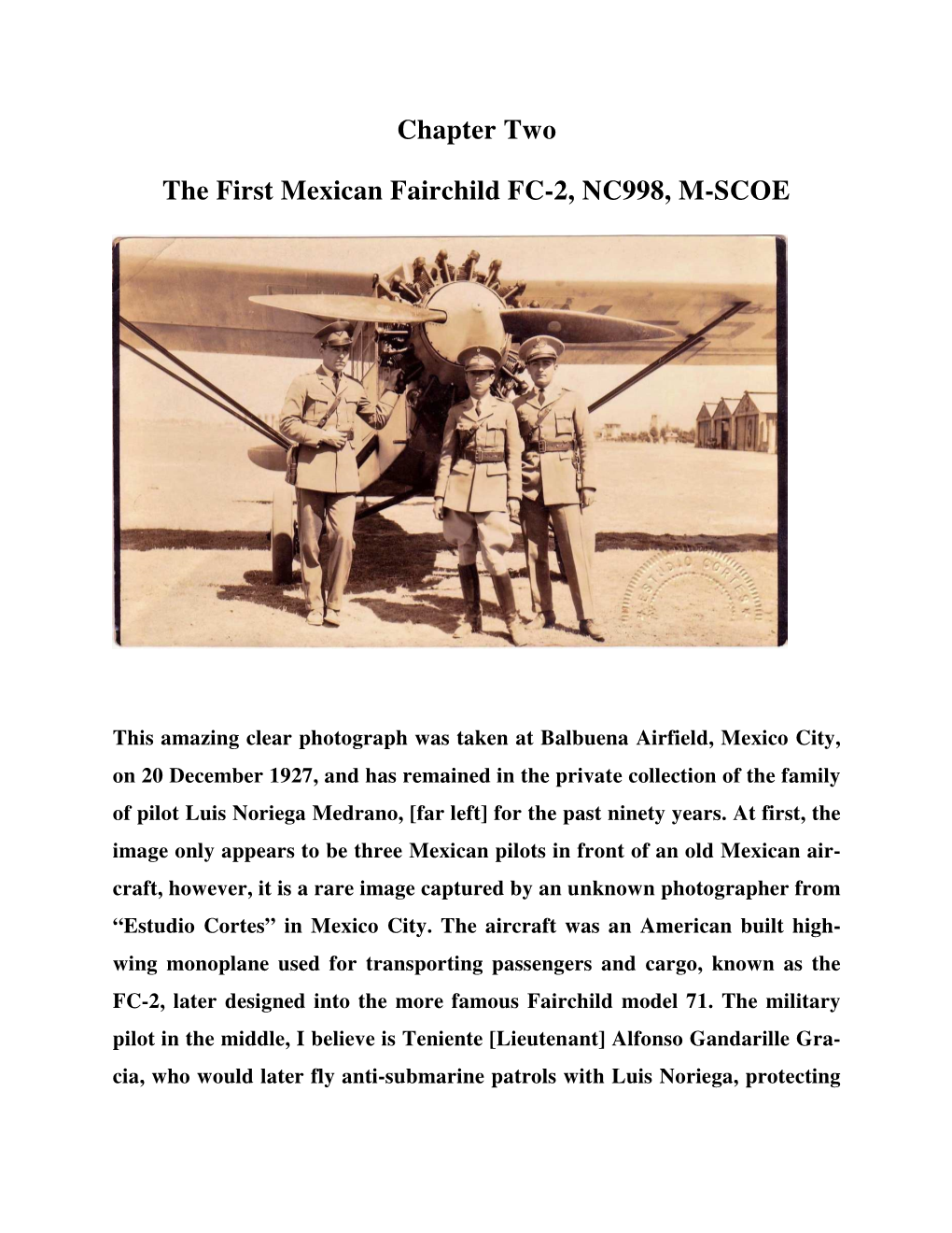 The First Mexican Fairchild FC-2, NC998, M-SCOE