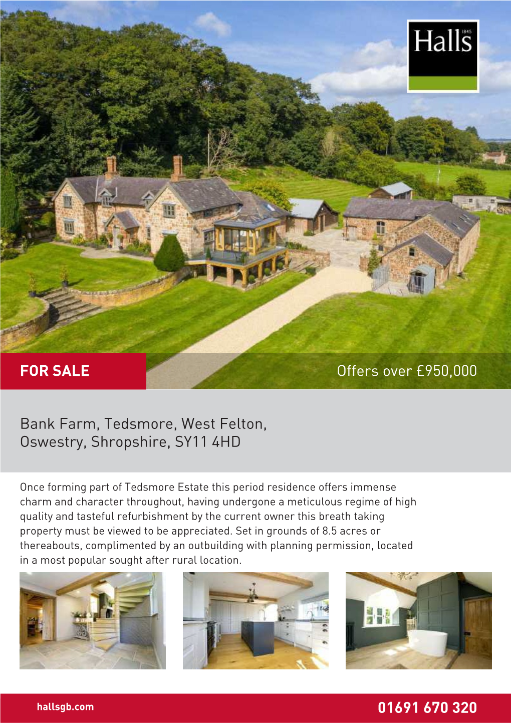 Bank Farm, Tedsmore, West Felton, Oswestry, Shropshire, SY11 4HD