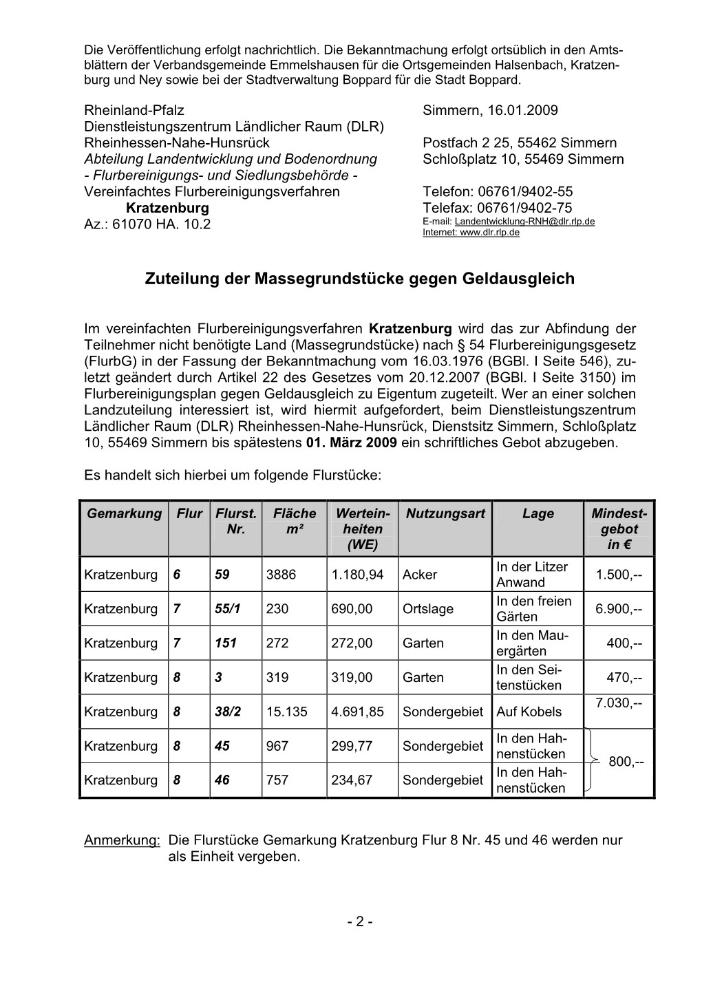 Zuteilung Der Massegrundstücke Gegen Geldausgleich