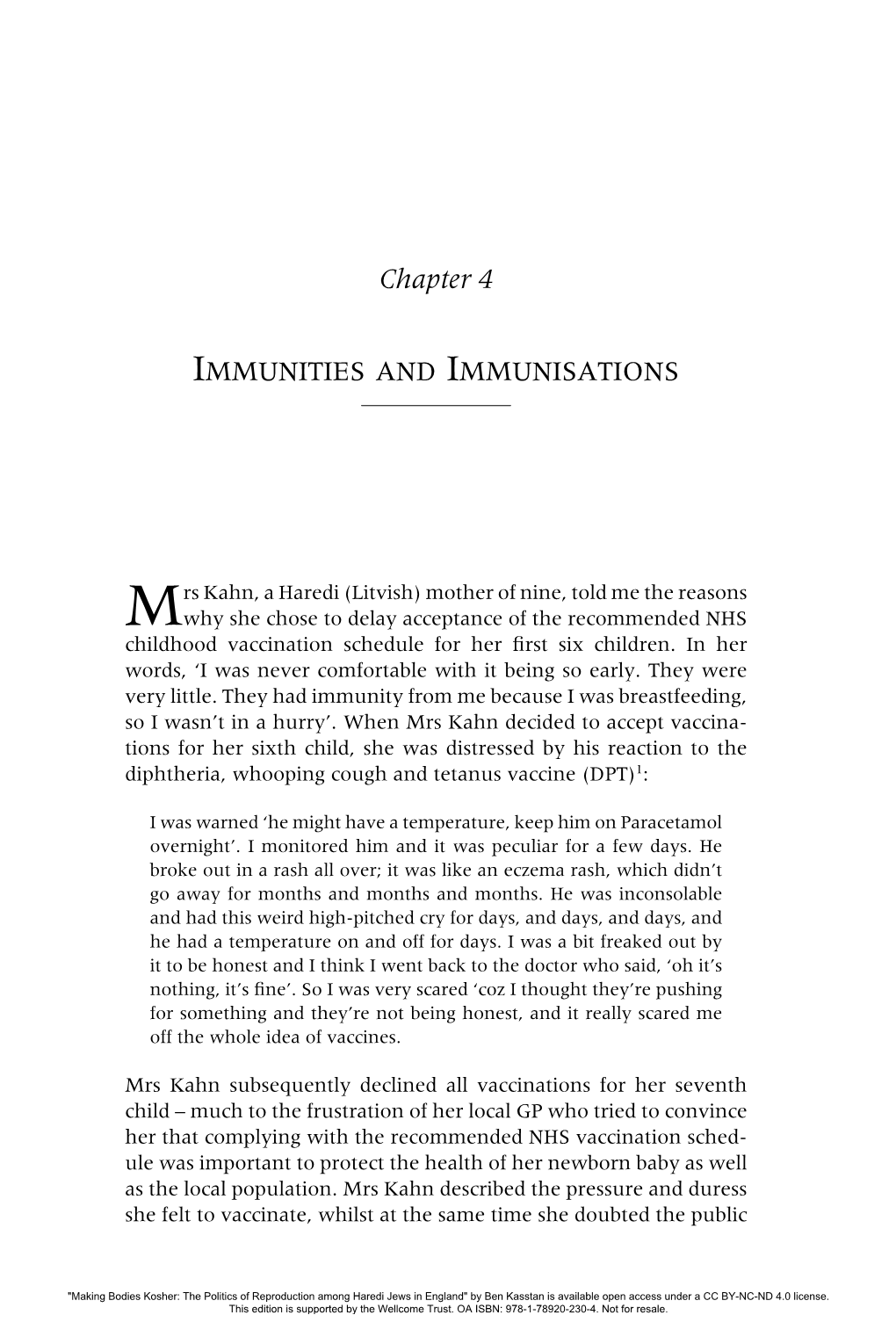 Chapter 4. Immunities and Immunisations