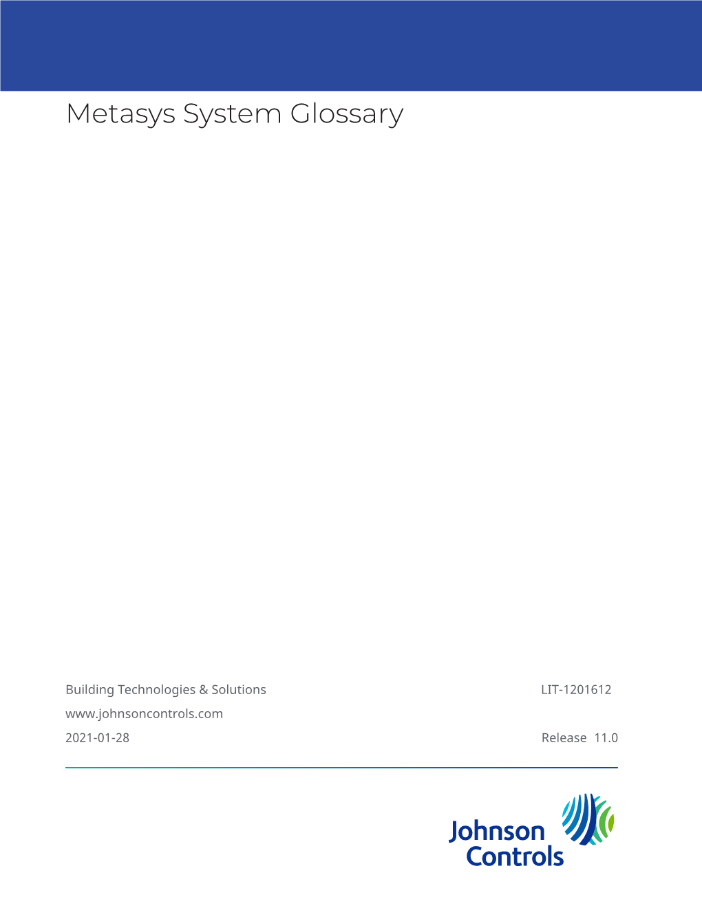 Metasys System Glossary