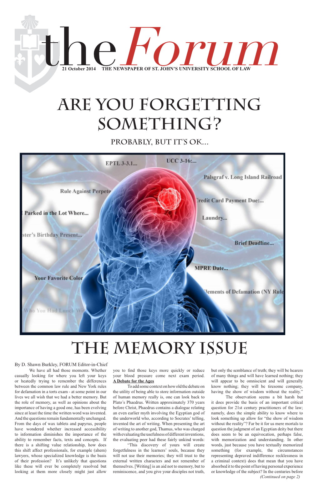 Are You Forgetting Something? the Memory Issue