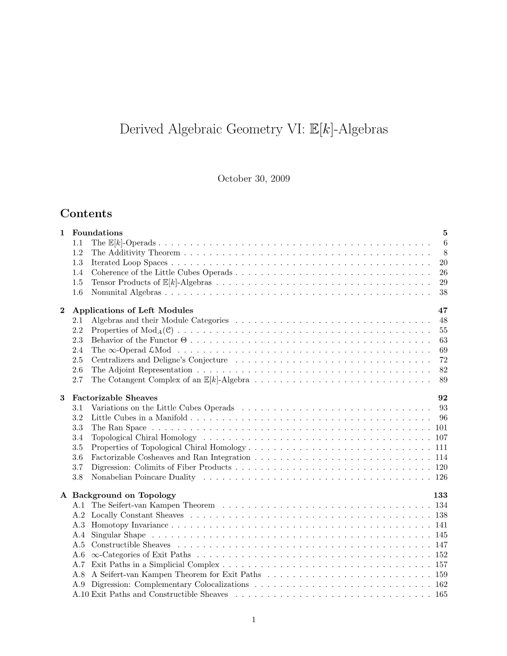 Derived Algebraic Geometry VI: E[K]-Algebras