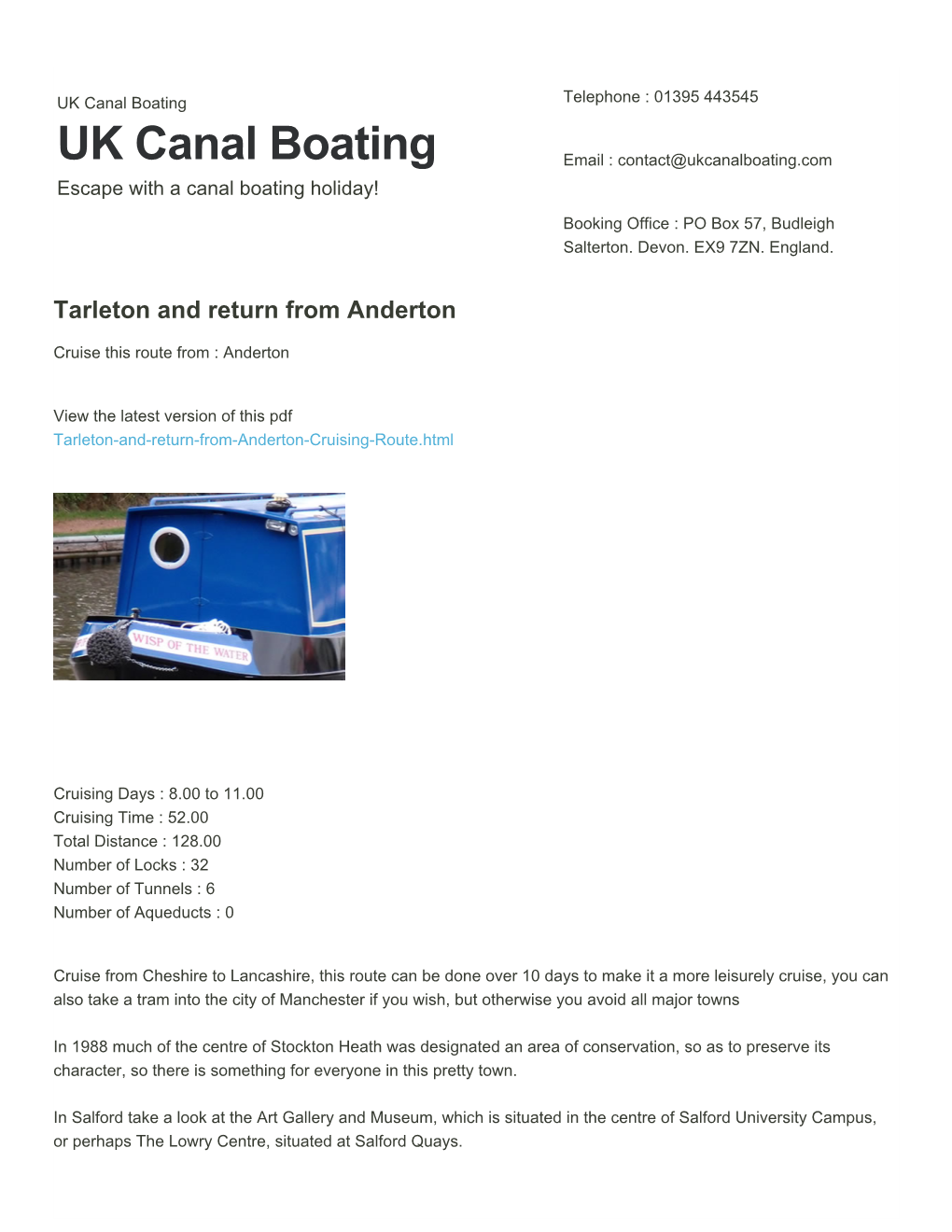 Tarleton and Return from Anderton | UK Canal Boating