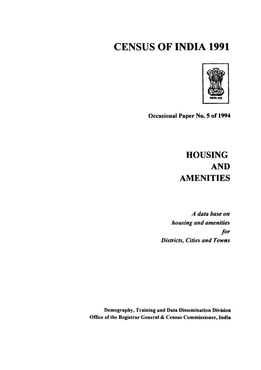 Housing and Amenities