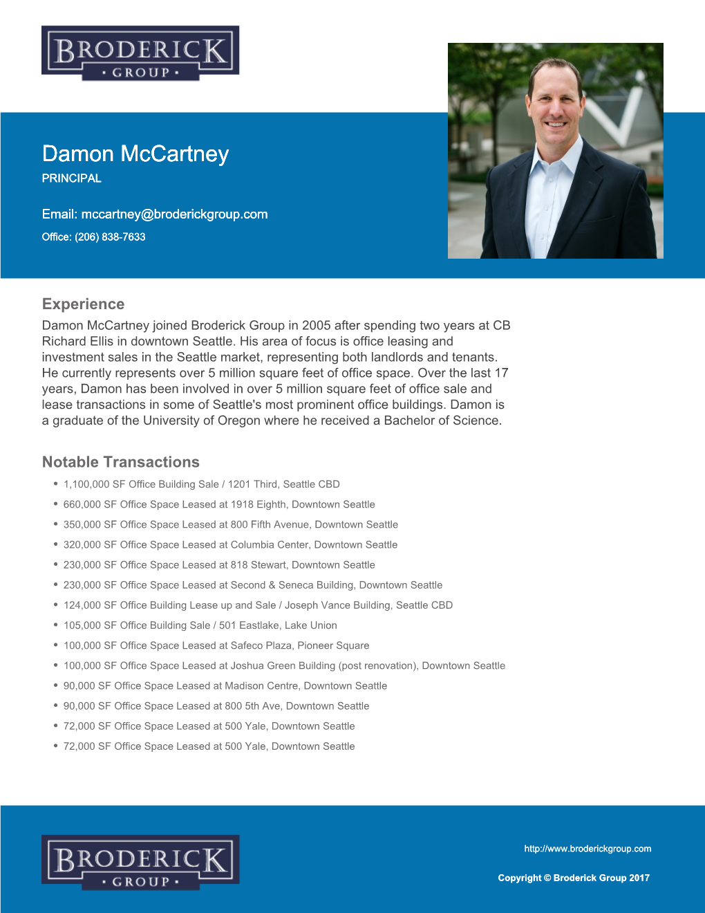 Damon Mccartney , Principal