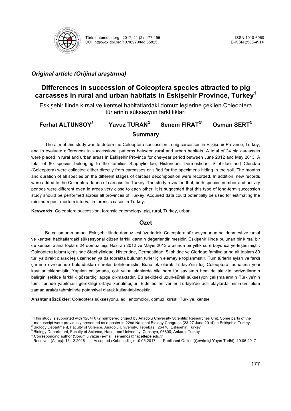 Differences in Succession of Coleoptera Species Attracted to Pig