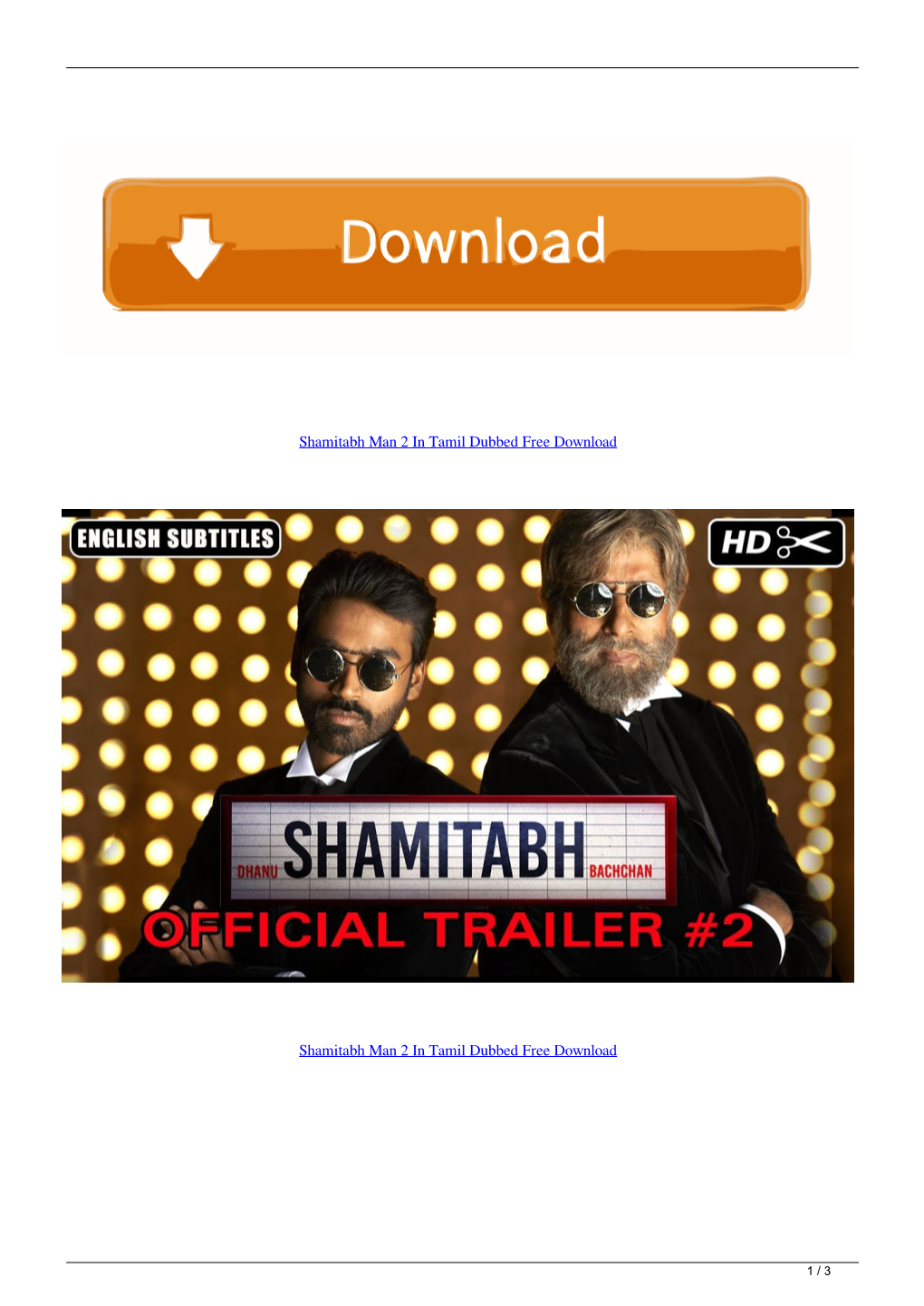 Shamitabh Man 2 in Tamil Dubbed Free Download