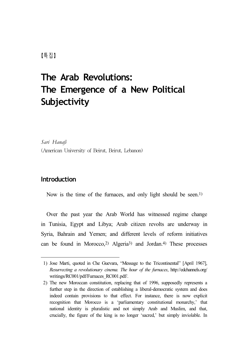 2. the Arab Revolutions the Emergence of a New Political