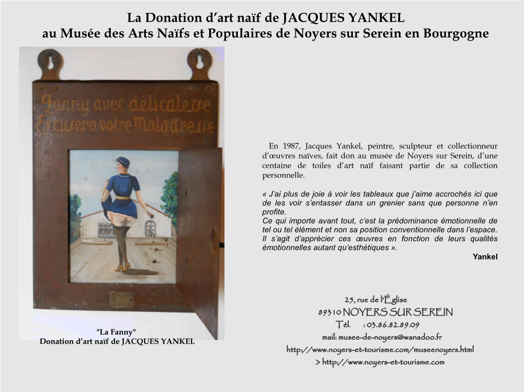 Donation Par L'artiste Jacques Yankel