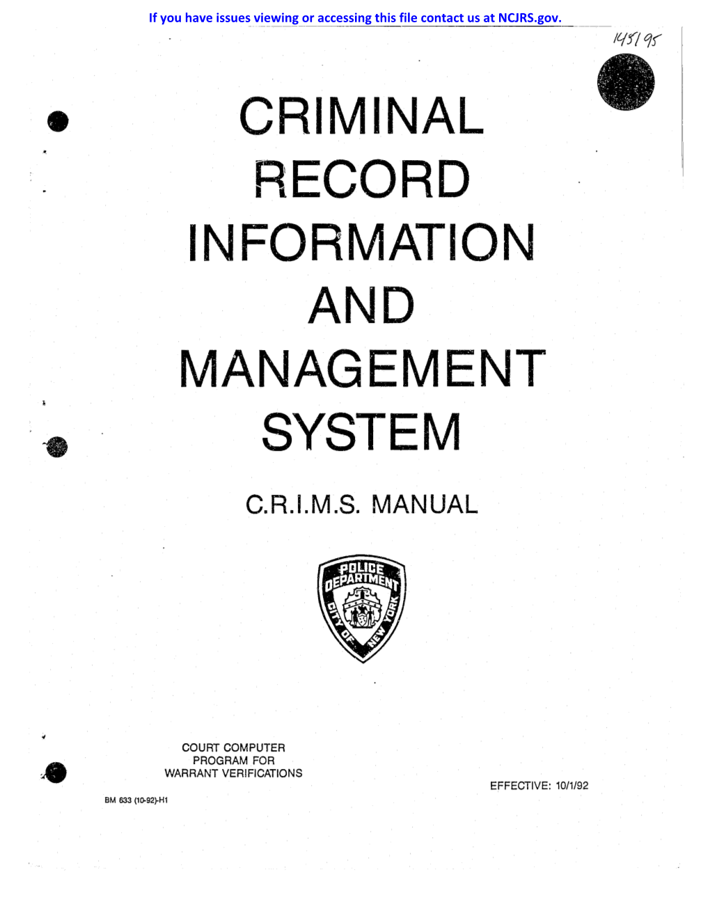 Criminal Record Information and Management System