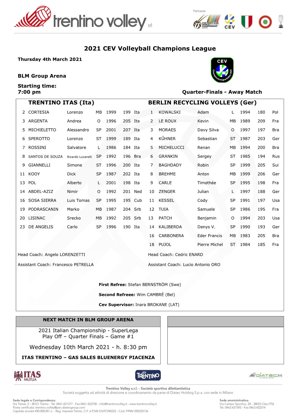 2021 CEV Volleyball Champions League