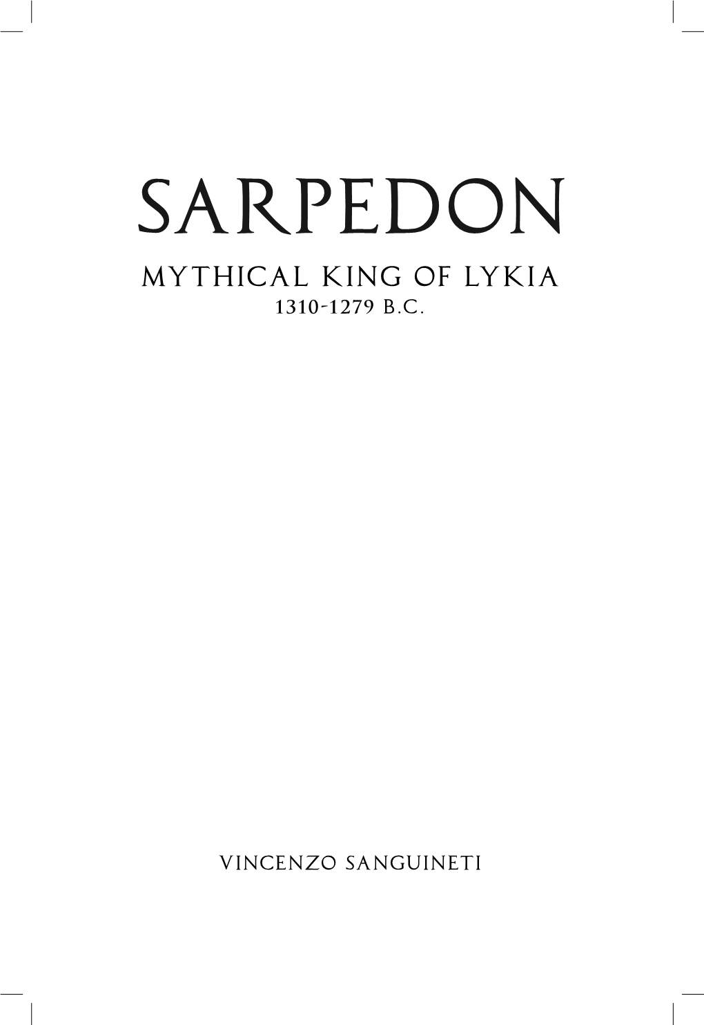 SARPEDON Mythical King of Lykia 1310-1279 B.C