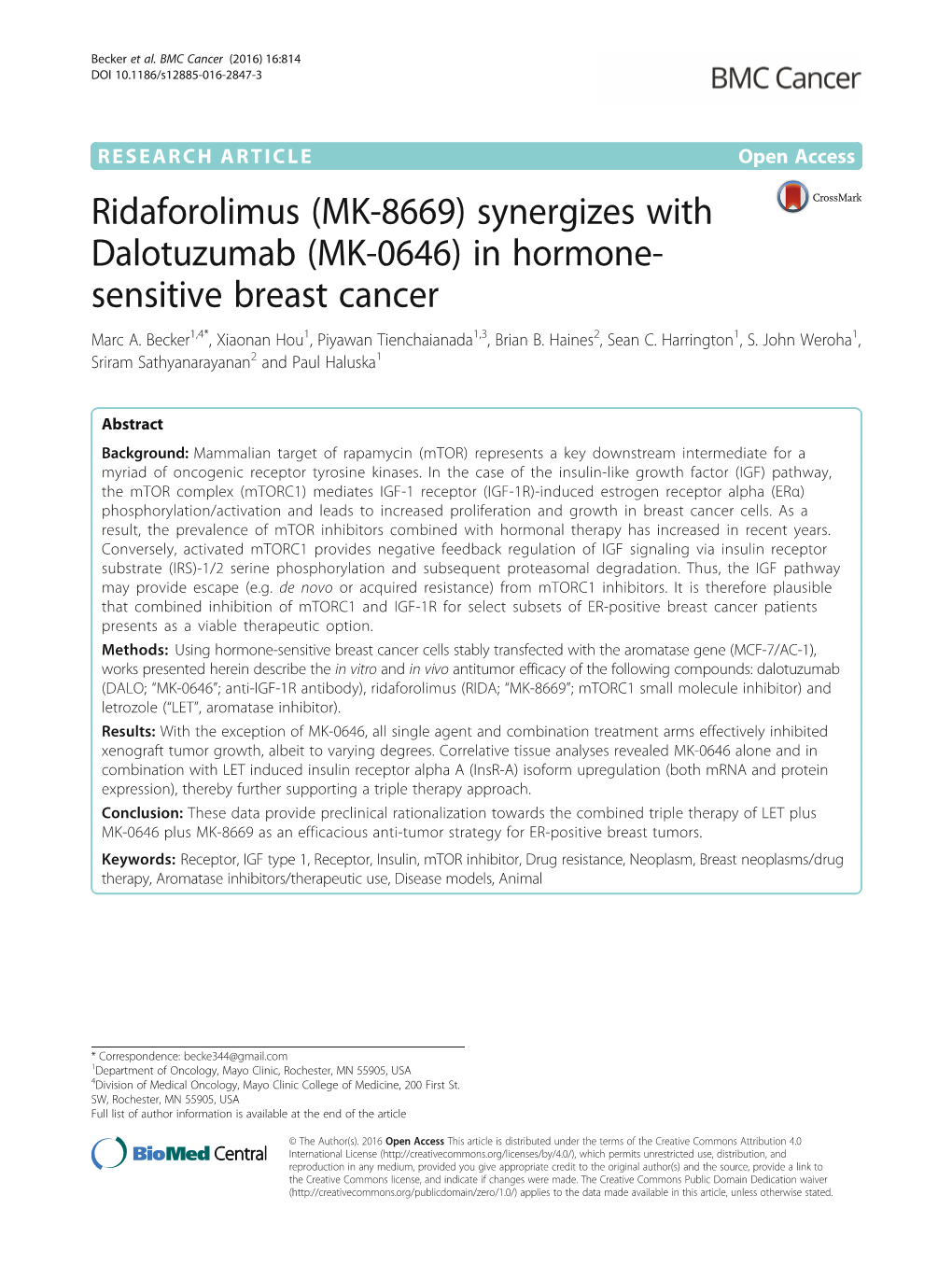 In Hormone-Sensitive Breast Cancer