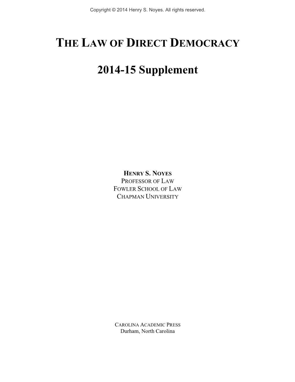 2014-15 Supplement