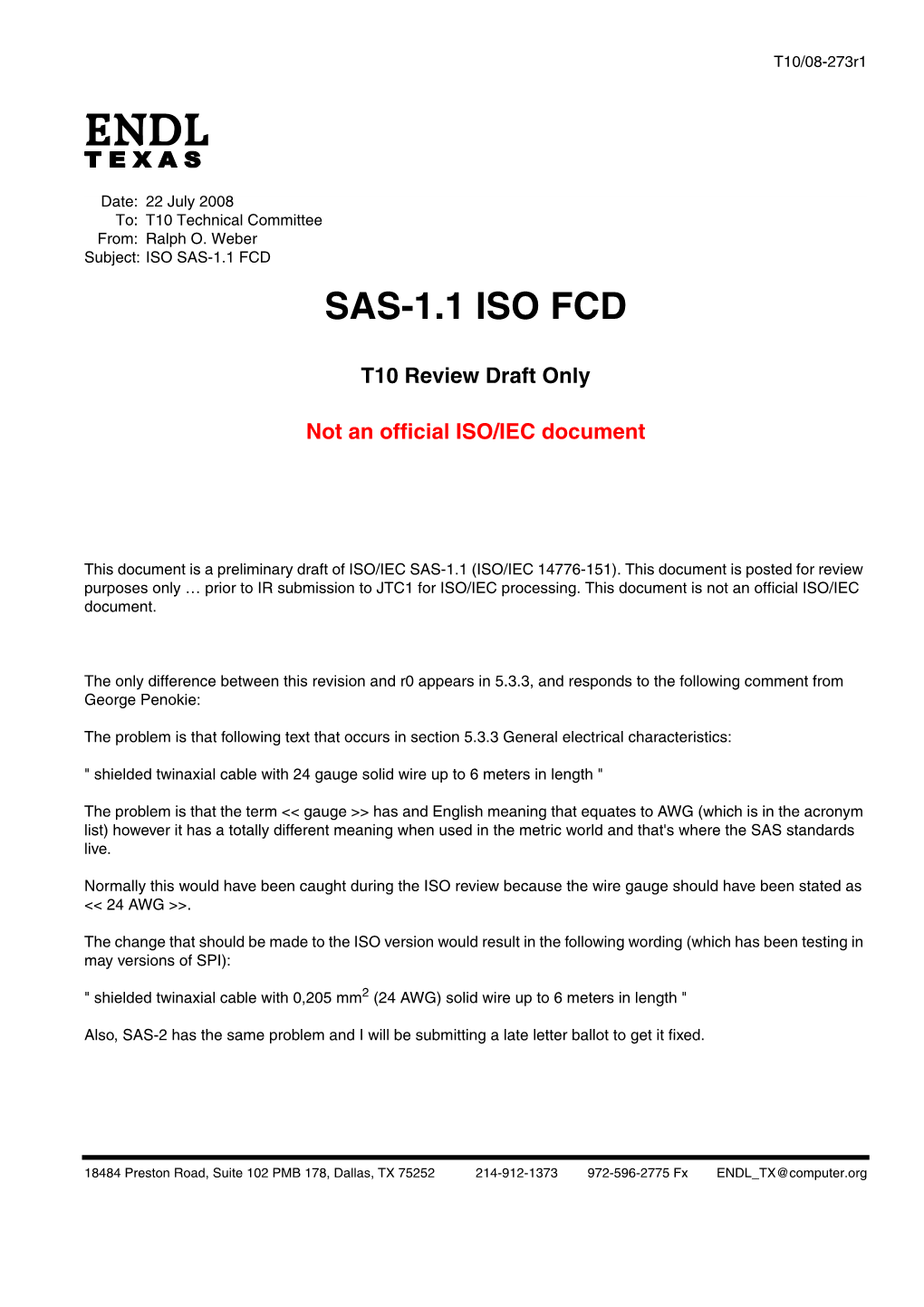 Serial Attached SCSI - 1.1 (SAS-1.1)