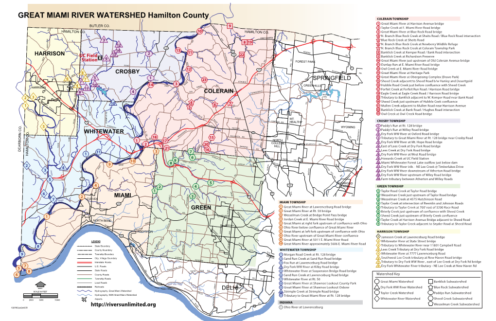 GREAT MIAMI RIVER WATERSHED Hamilton County COLERAIN TOWNSHIP 1 Great Miami River at Harrison Avenue Bridge COLERAIN BUTLER CO