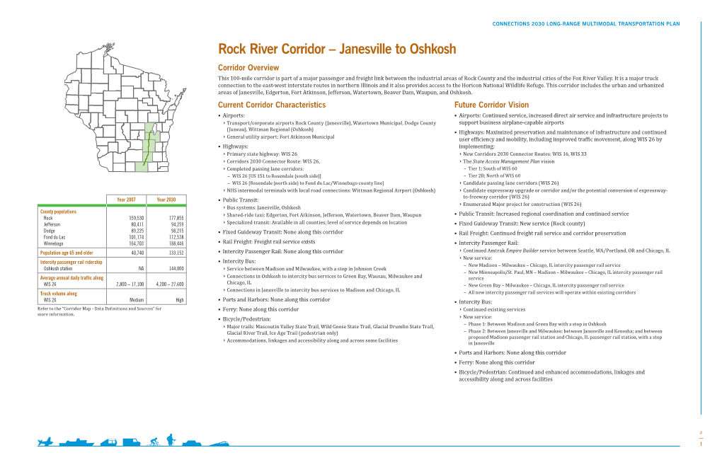 Rock River Corridor – Janesville to Oshkosh