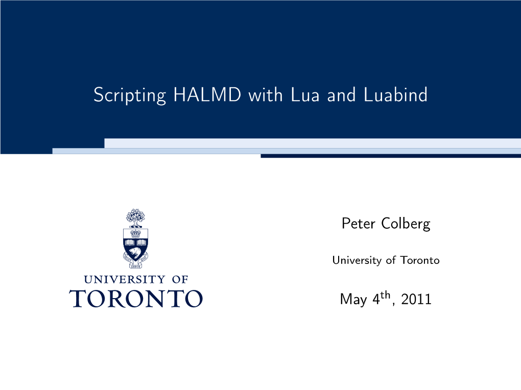 Scripting HALMD with Lua and Luabind