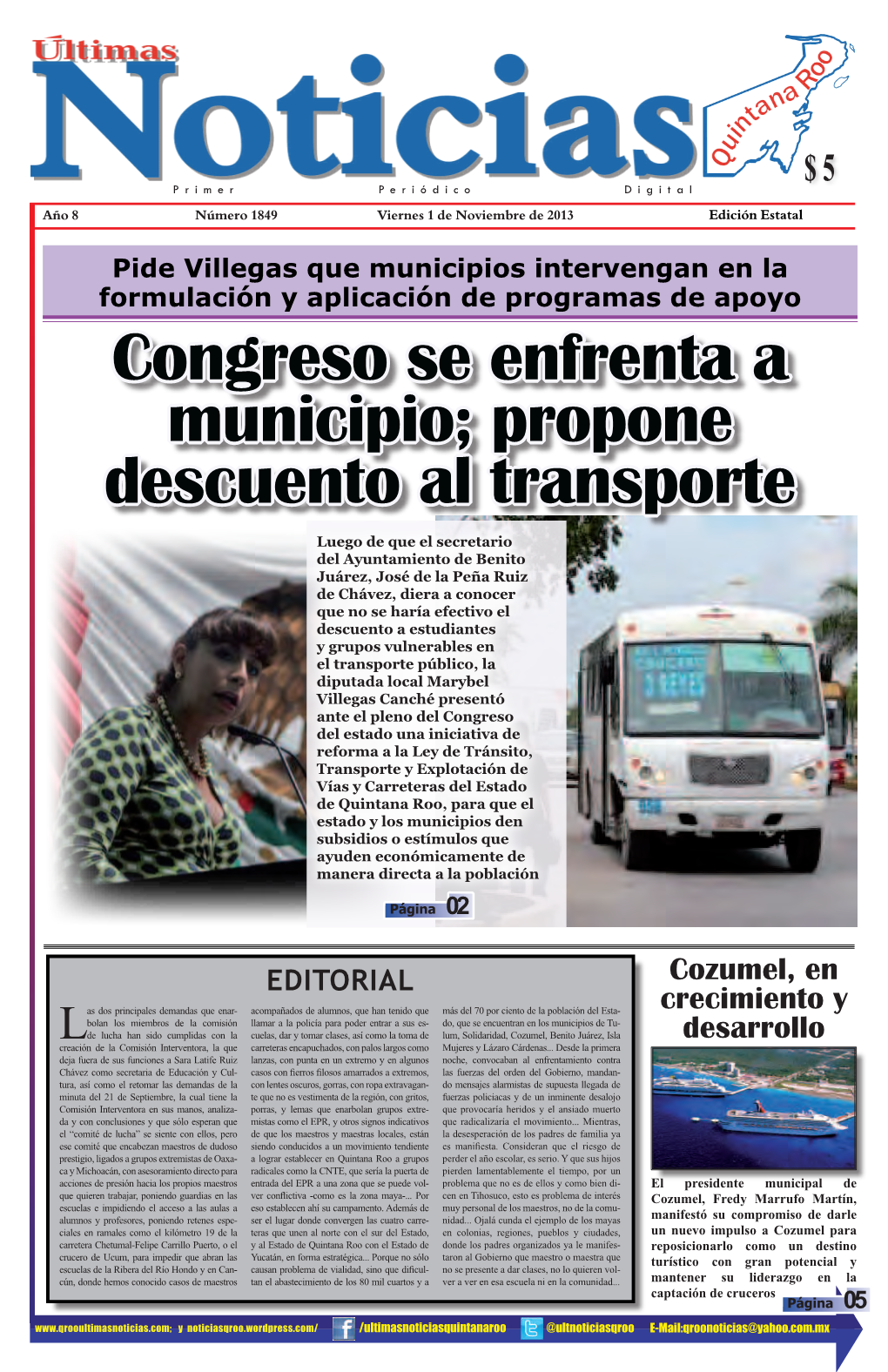 Congreso Se Enfrenta a Municipio; Propone Descuento Al Transporte