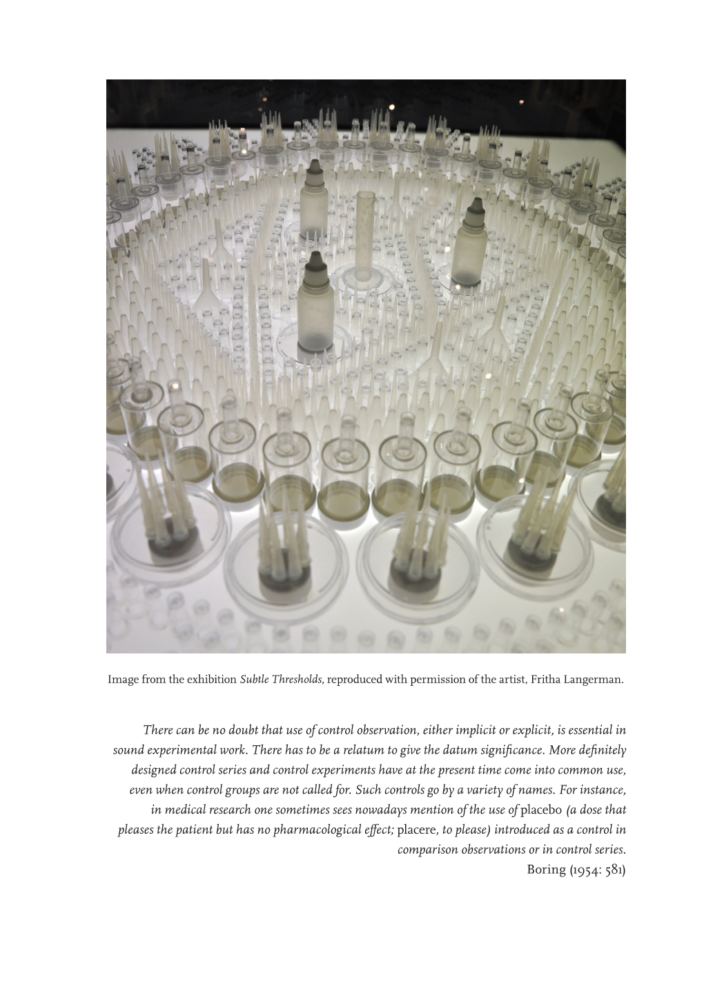 There Can Be No Doubt That Use of Control Observation, Either Implicit Or Explicit, Is Essential in Sound Experimental Work