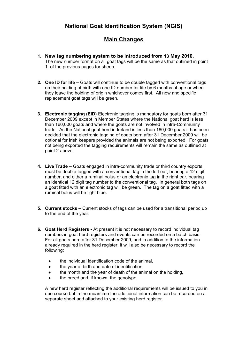 National Goat Identification System (NGIS)