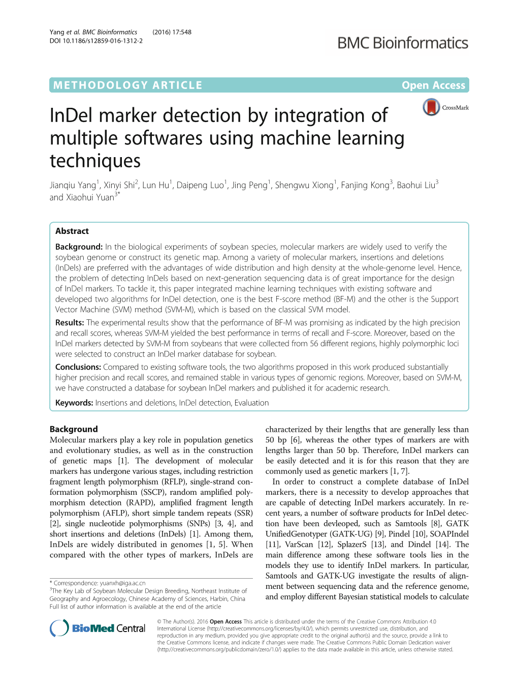 Indel Marker Detection by Integration of Multiple Softwares Using Machine