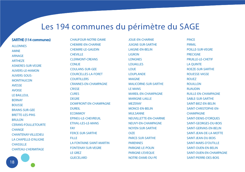 Les 194 Communes Du Périmètre Du SAGE