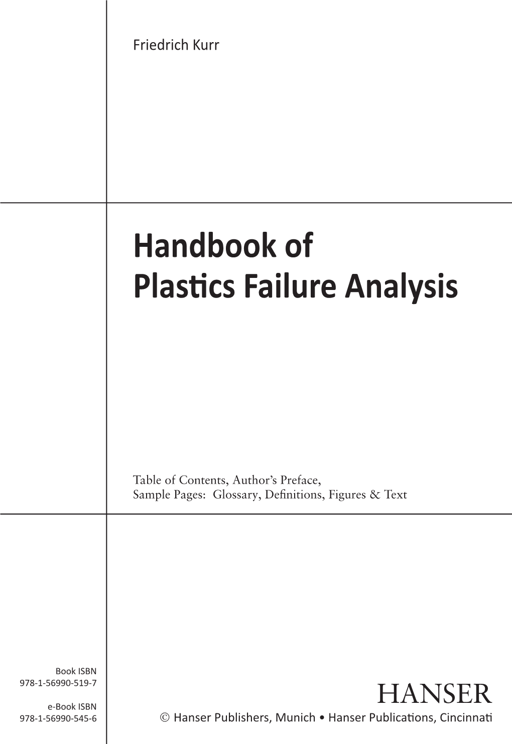 Handbook of Plasɵcs Failure Analysis