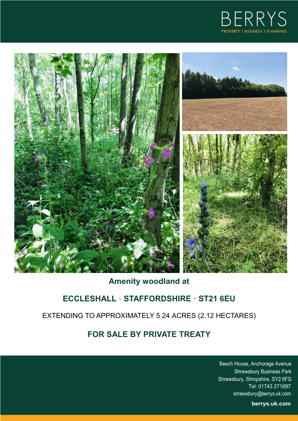 Amenity Woodland at ECCLESHALL • STAFFORDSHIRE • ST21 6EU FOR