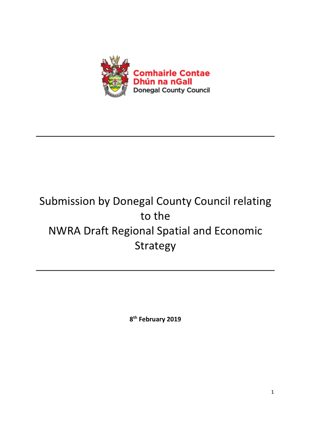 Submission by Donegal County Council Relating to the NWRA Draft Regional Spatial and Economic Strategy