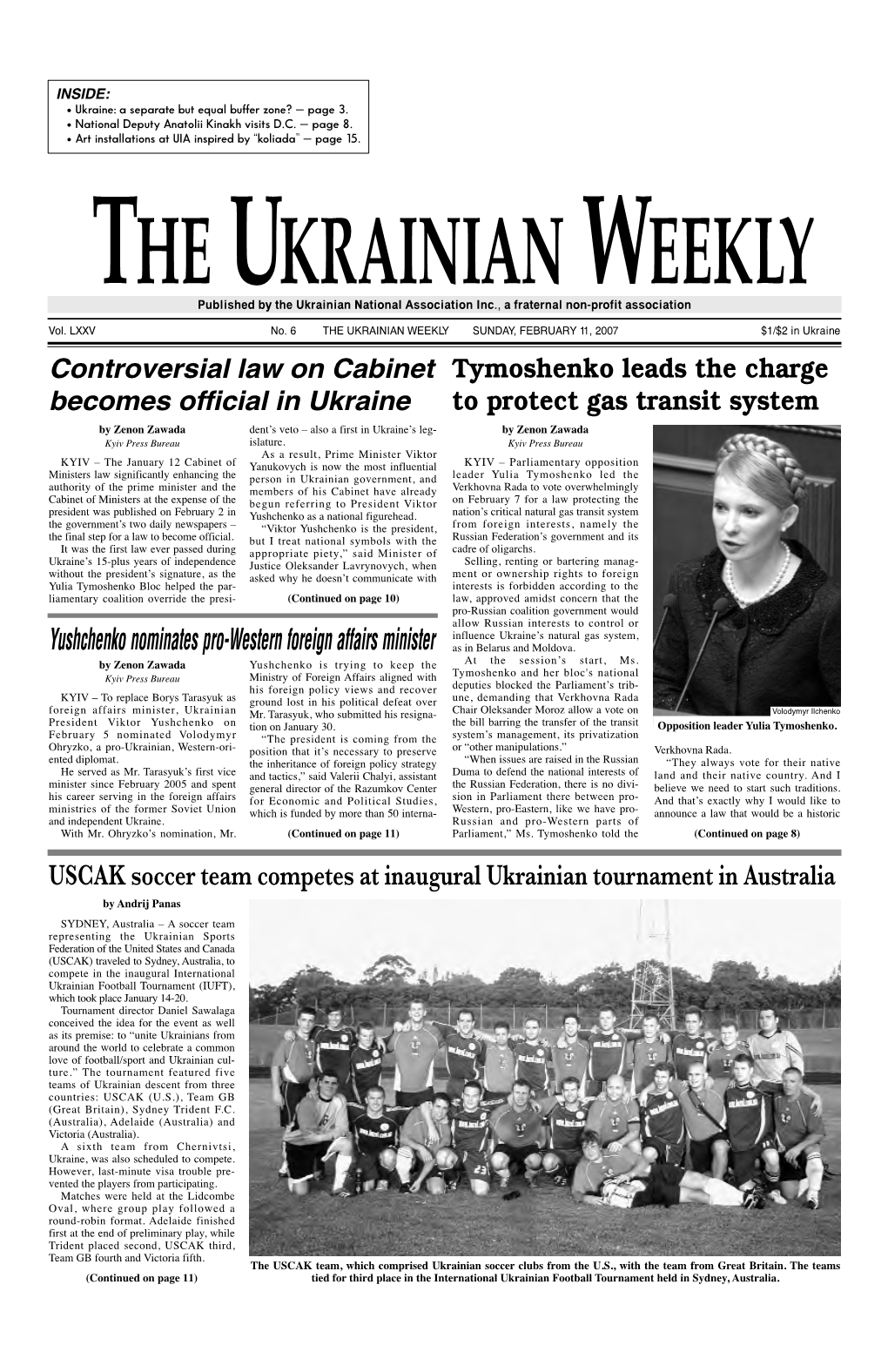The Ukrainian Weekly 2007, No.6