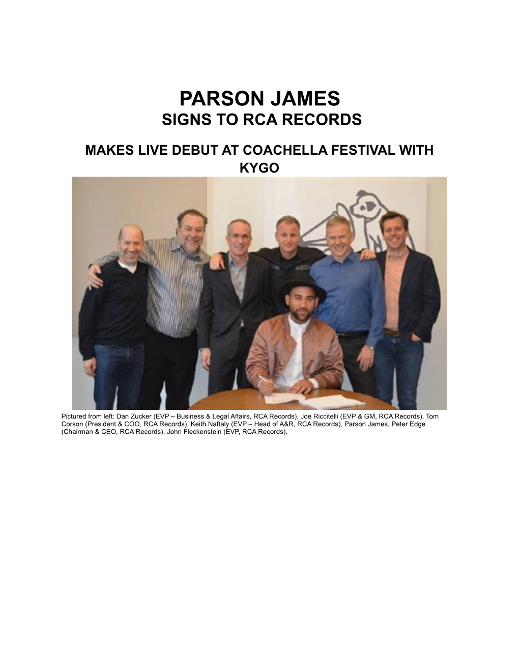 Parson James Signs to Rca Records