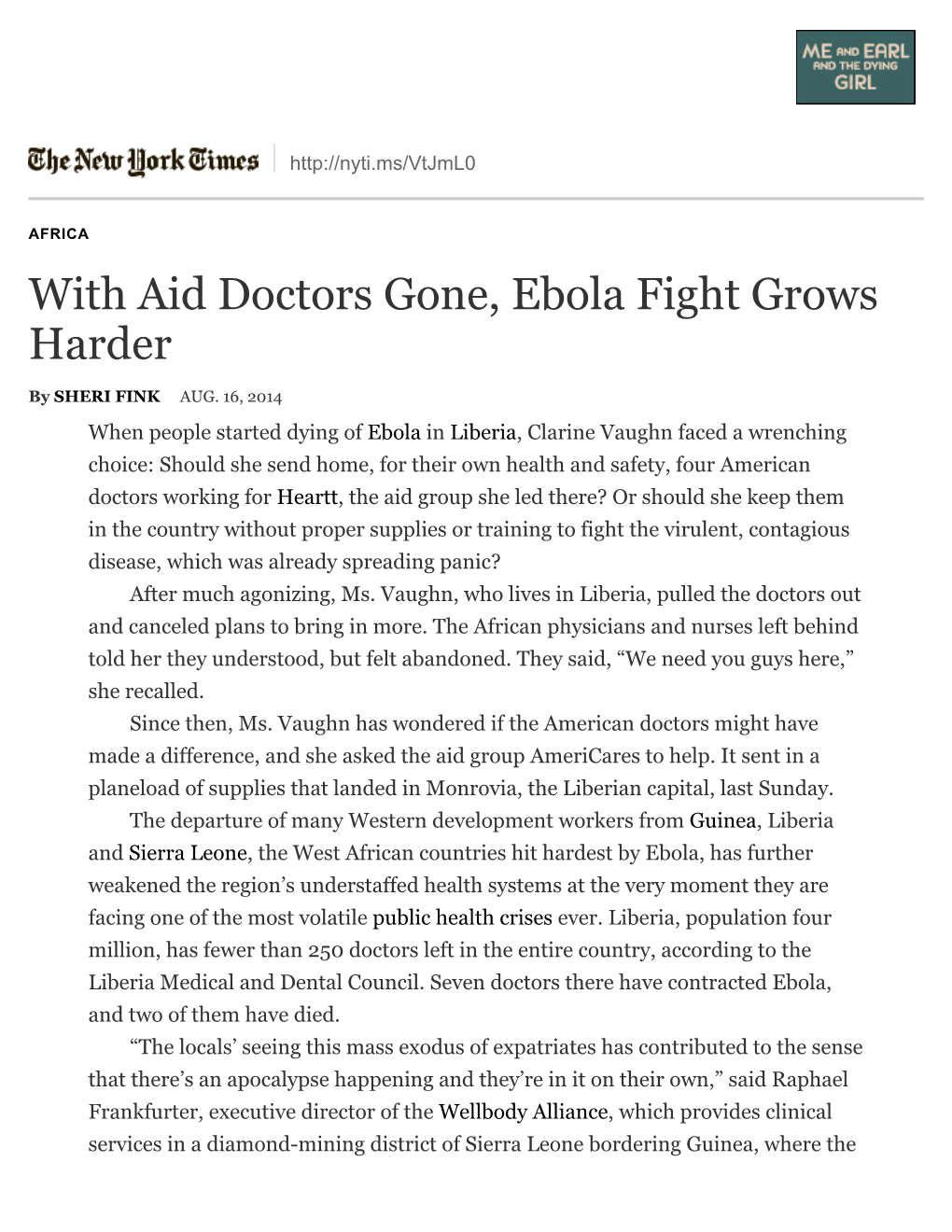 With Aid Doctors Gone, Ebola Fight Grows Harder