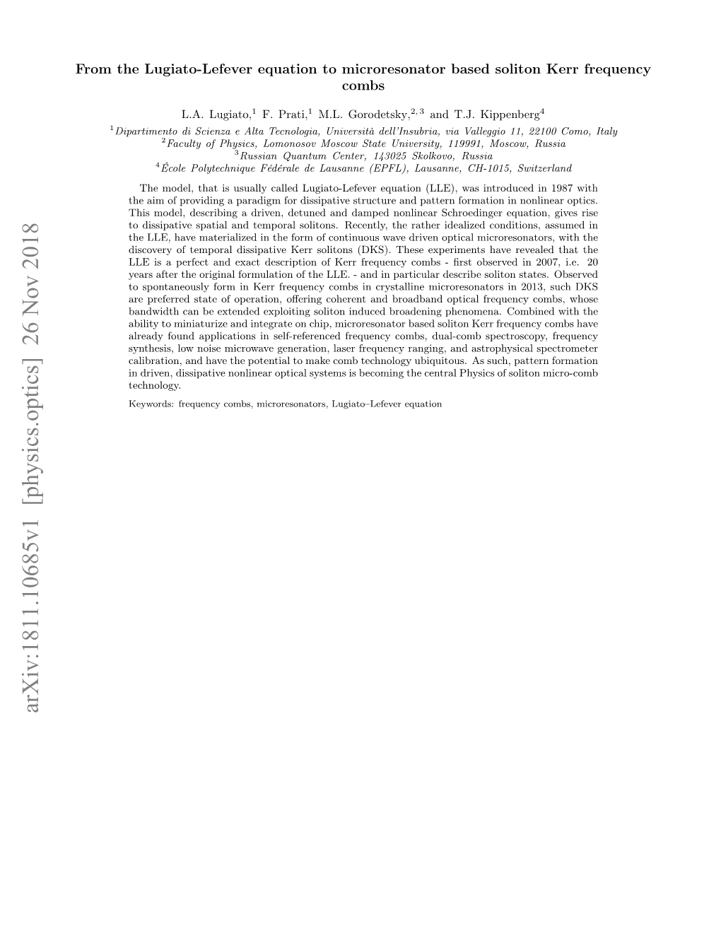 From the Lugiato-Lefever Equation to Microresonator Based Soliton Kerr Frequency Combs