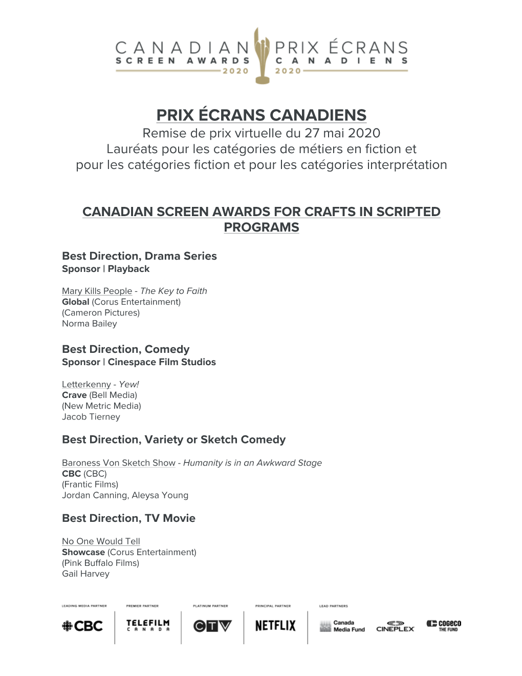 Prix Écrans Canadiens