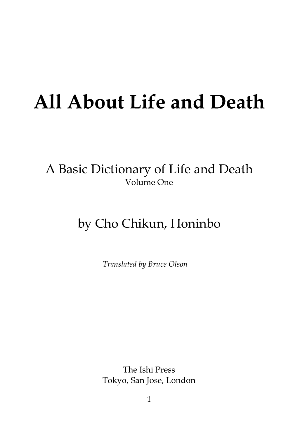 About Life and Death