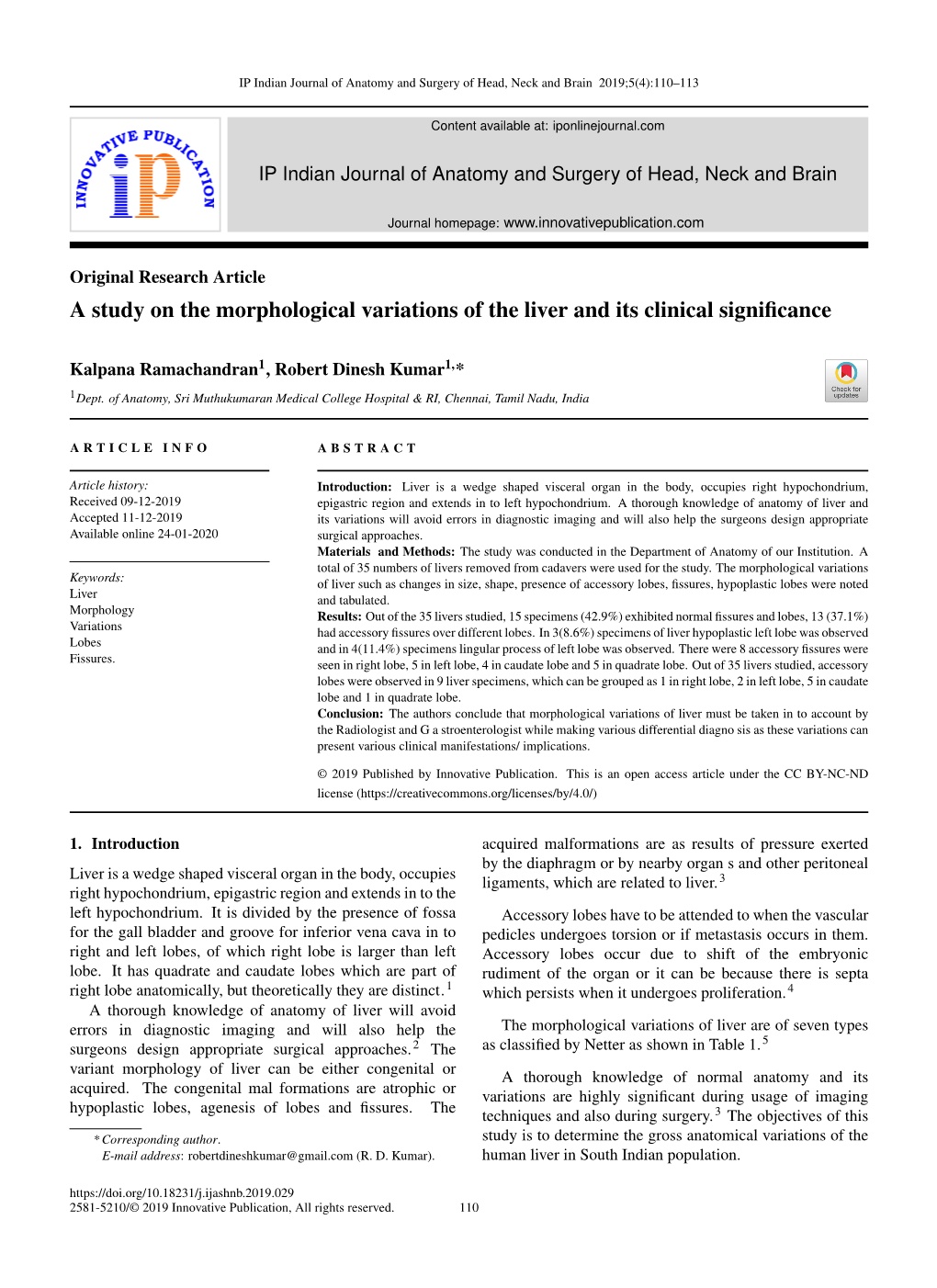 A Study on the Morphological Variations of the Liver and Its Clinical Signiﬁcance